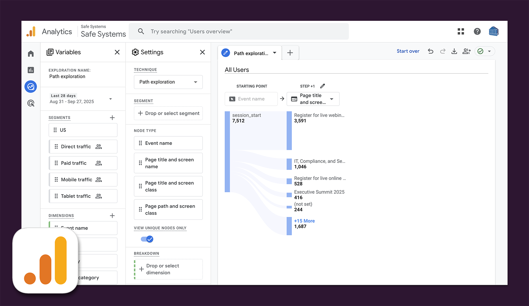 Path Exploration in Google Analytics